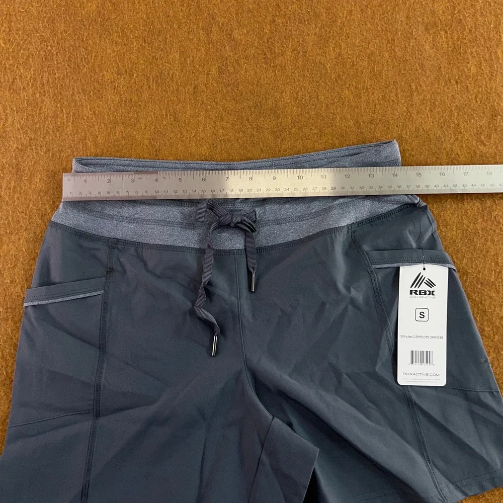 RBX Womens Size Small Gray Drawstring Pockets Athletic Shorts NWT